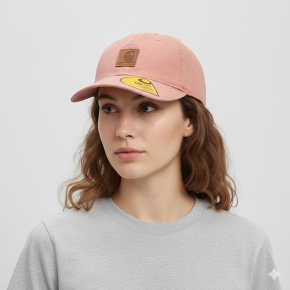 Carhartt Dusty Pink Cap with Logo Patch - Picture 1 of 5